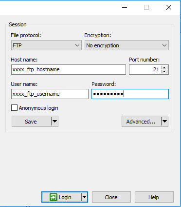 winscp login