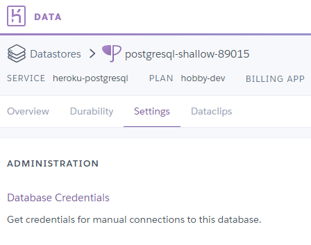 heroku postgres settings