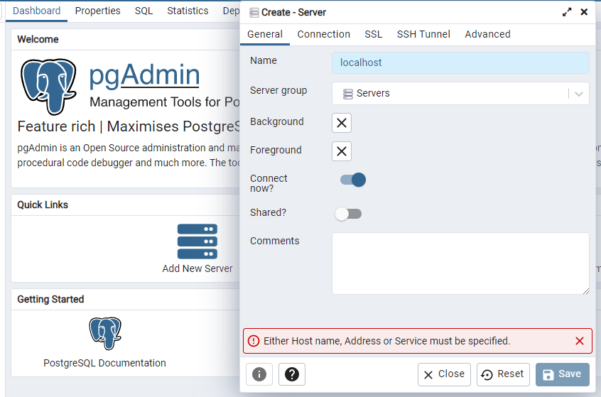 postgres add server