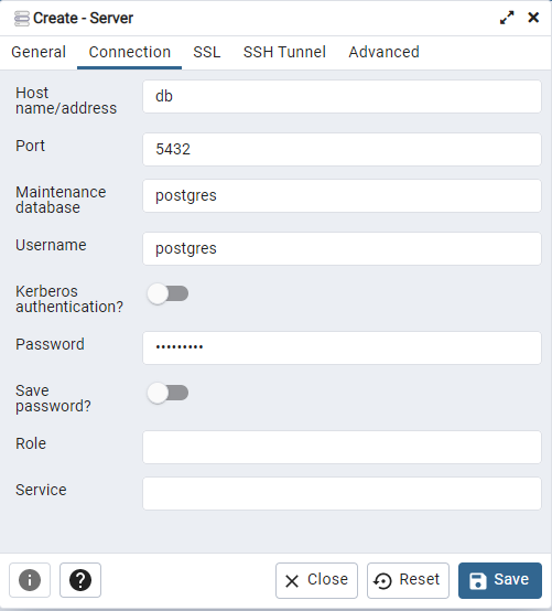 postgres add server