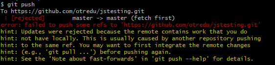 "Push failed"