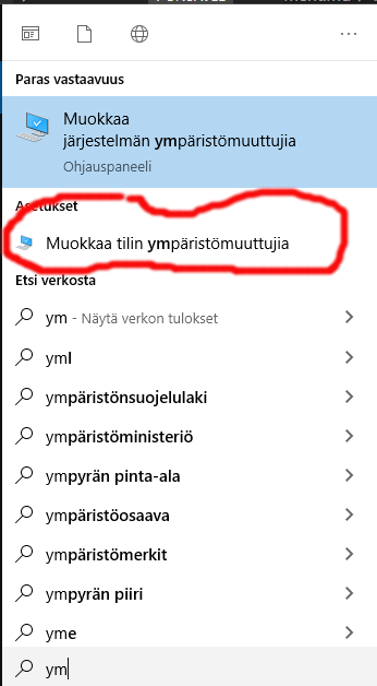 ympäristömuuttujat